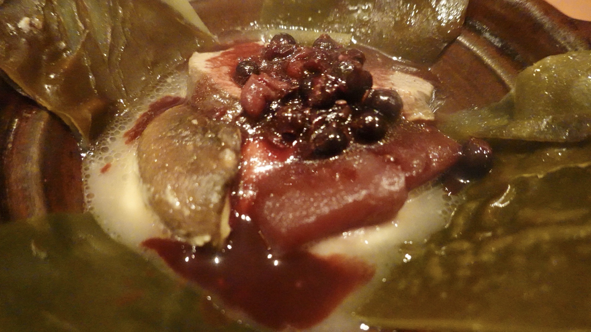 フレンチ和食の新感覚スペシャルワイン会 おぶね A5極上フィレ肉低温調理 カシスソース セロリのピューレ 原木椎茸 品川イッコー