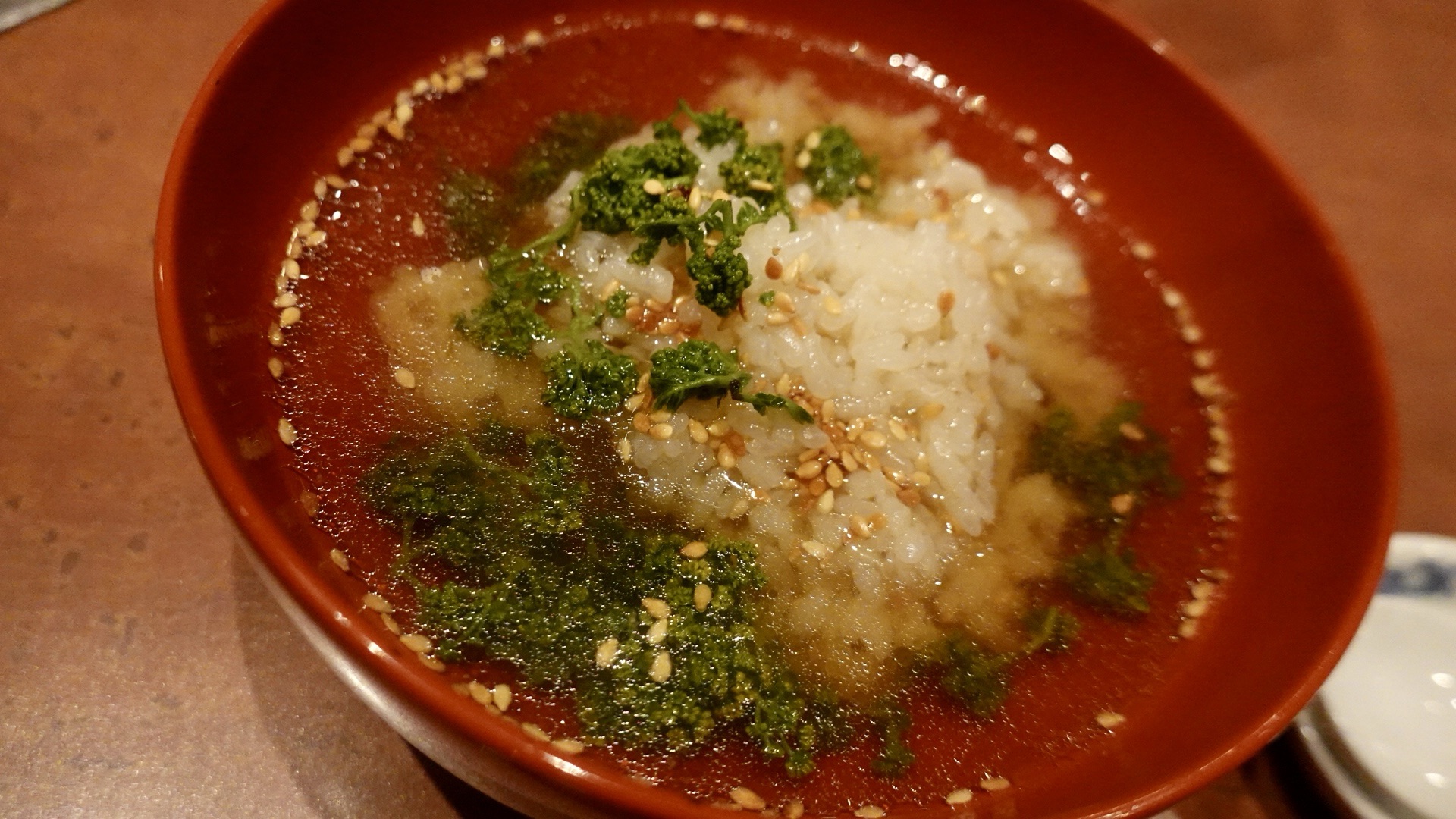 フレンチ和食の新感覚スペシャルワイン会 おぶね 鴨雑炊 大根 焼葱 黒七味 品川イッコー