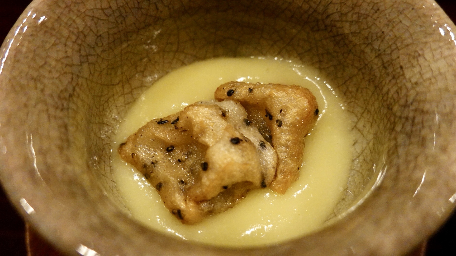 白金高輪 馳走 髙山 銀杏のすり流しと胡麻麩