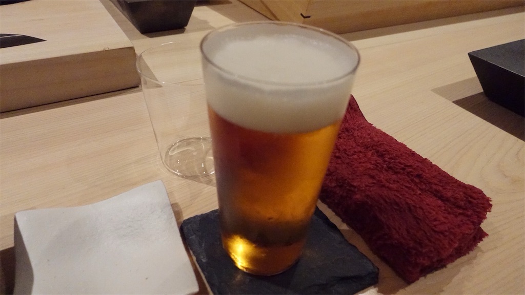 東京都 中央区 銀座 はっこく 鮨 とかみを有名店にした佐藤氏の独立店 ビール 品川イッコー