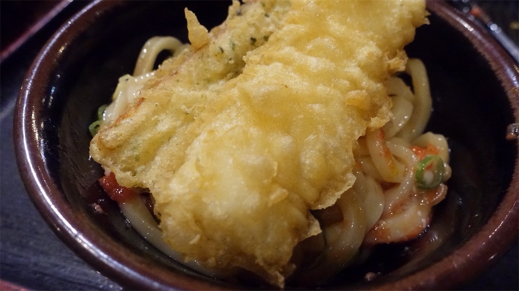 東京都 新宿 讃岐うどん大使 東京麺通団 めんたま 小+イカ天+ちくわ天 820円 品川イッコー