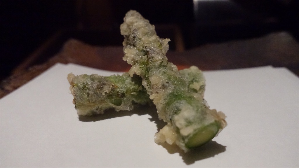 外苑前 天ぷら 元吉 アスパラガス