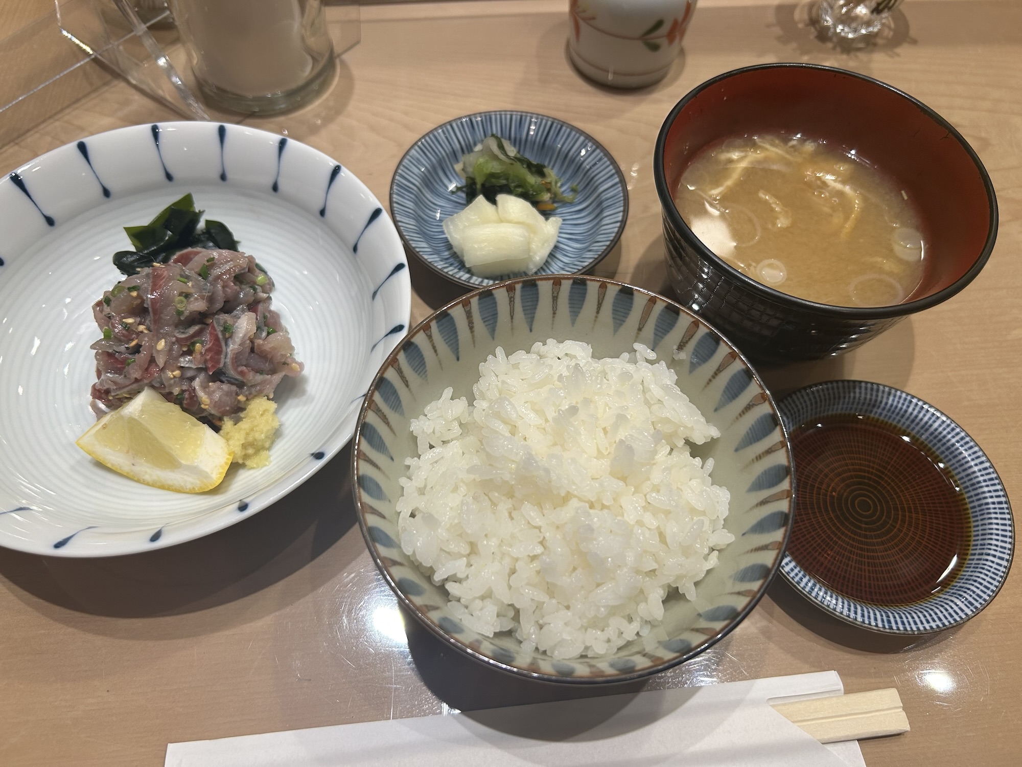 東京都　新宿割烹 中嶋　いわしの刺身定食　