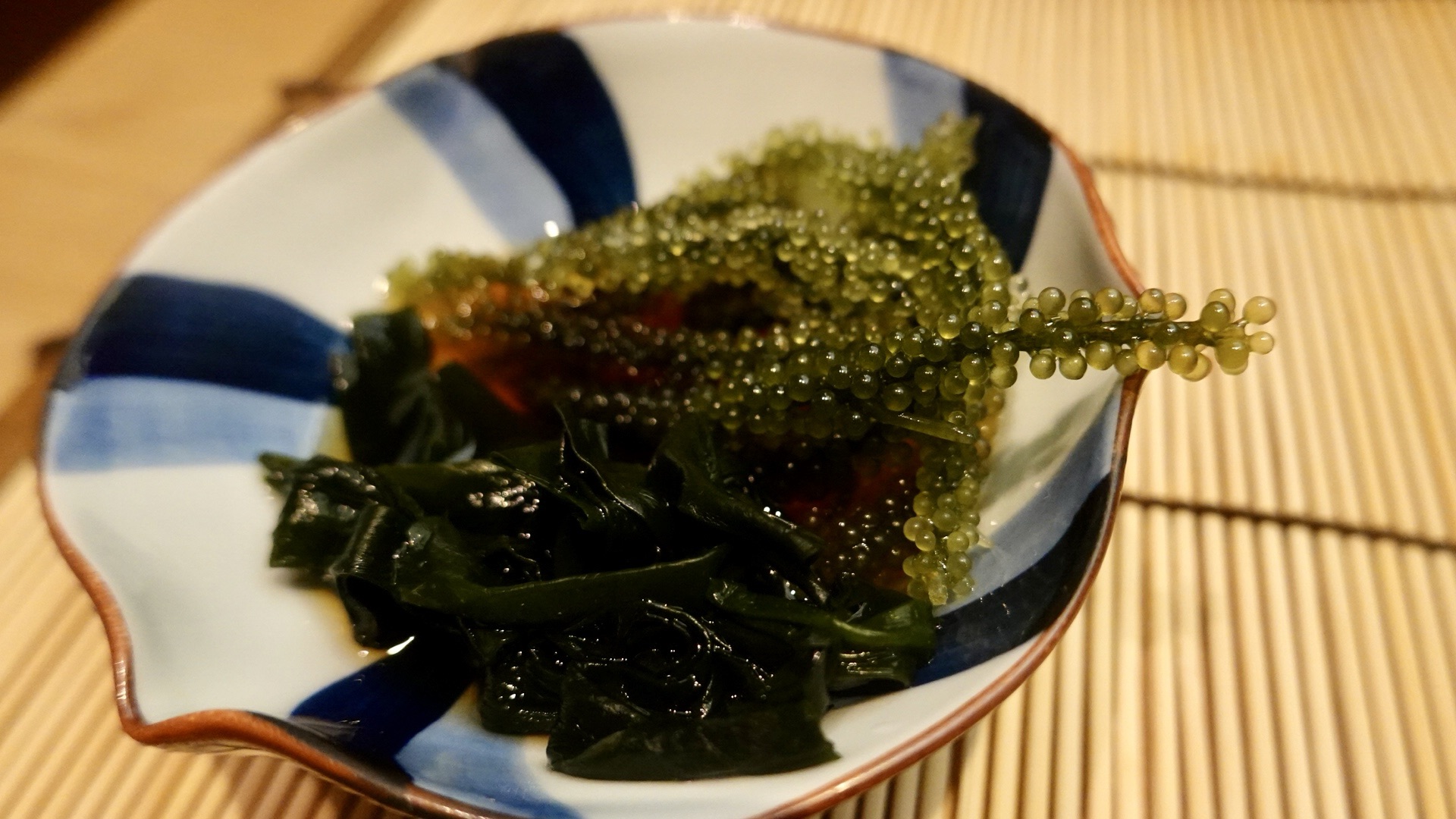 四ツ谷 すし匠 海ぶどうとワカメ