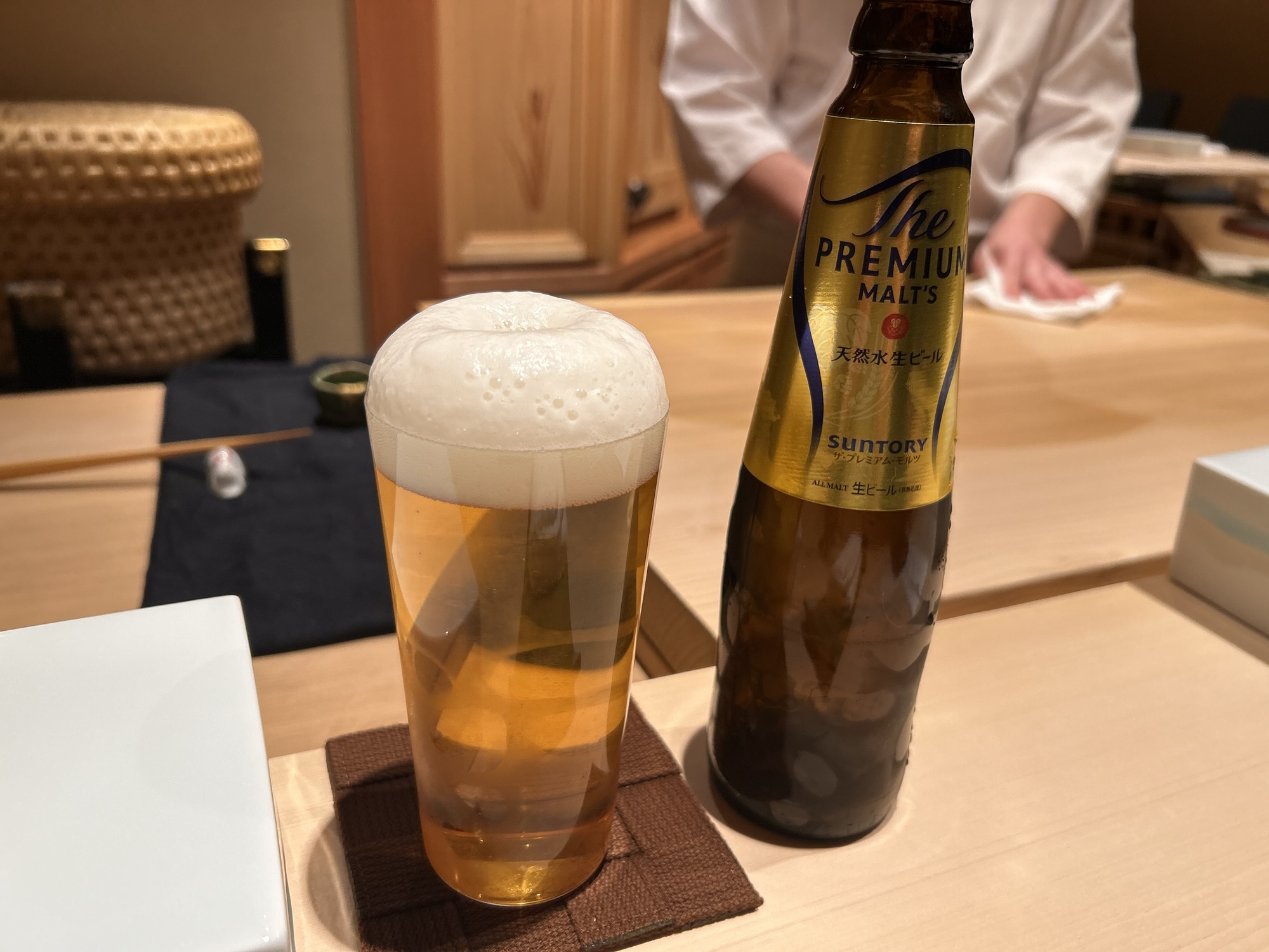 銀座 鮨 門わき ビール