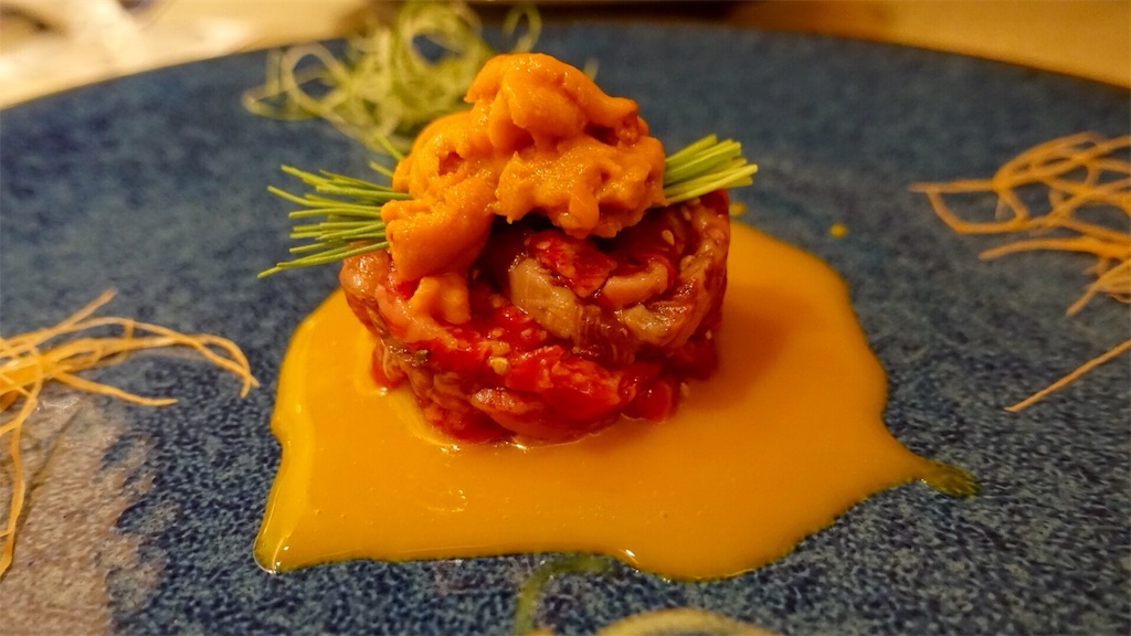 六本木 和牛肉割烹 格之進82 サーロインのユッケ