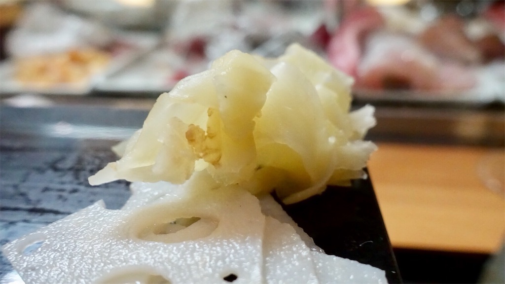 笠間 松榮鮨 ガリと蓮根