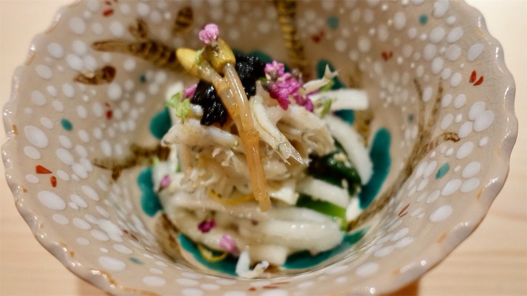 麻布十番 麻布 つくしと京野菜のお浸し