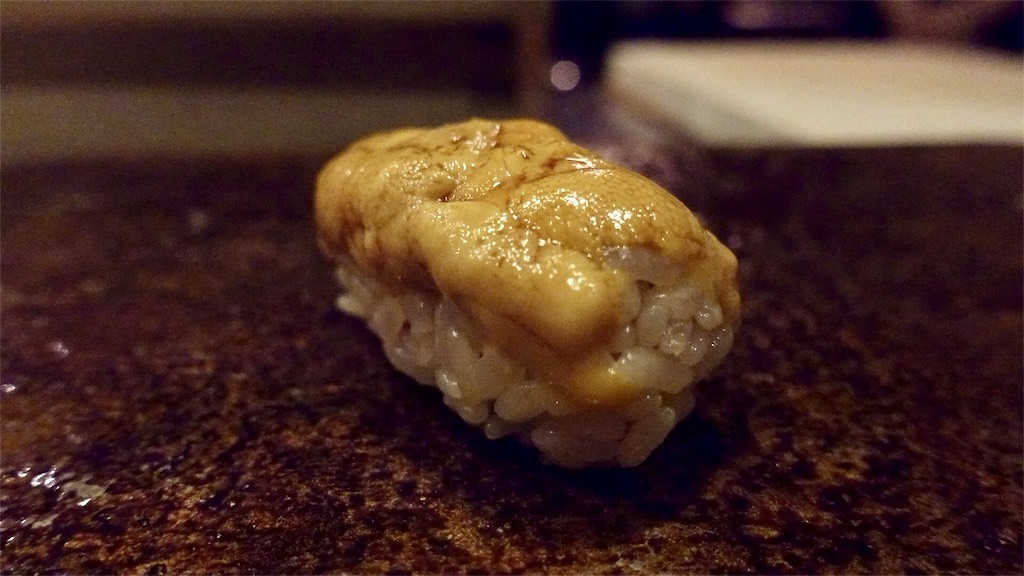 f:id:ikkoshinagawa:20180910212412j:image 北新地 鮨 ほしやま 雲丹