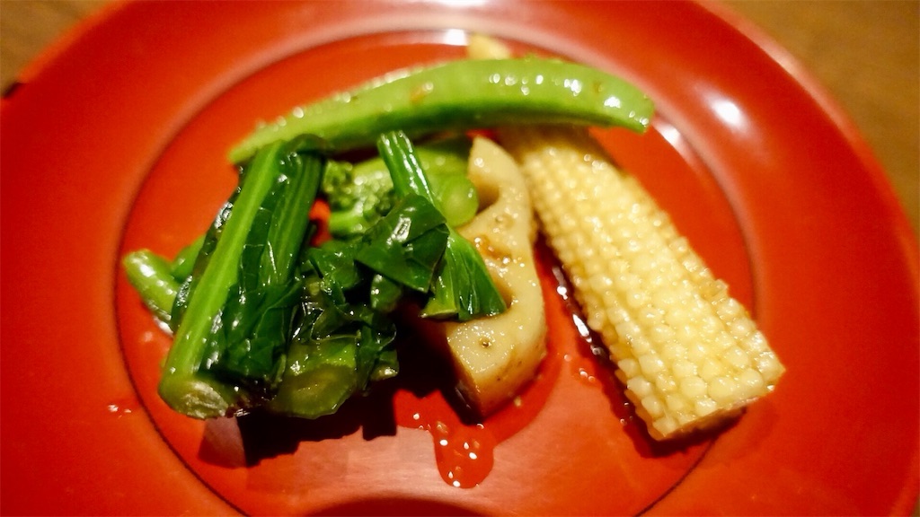 目黒 鉄板焼き やすむら ヤングコーン 菜の花 筍