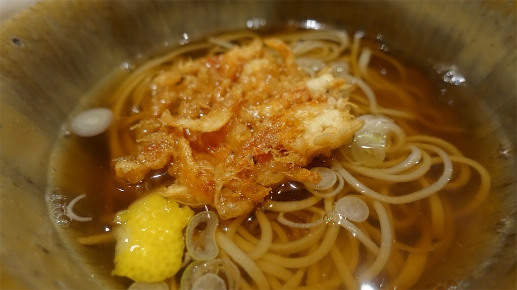 人形町 日本橋 蕎ノ字 桜海老のかき揚げ蕎麦