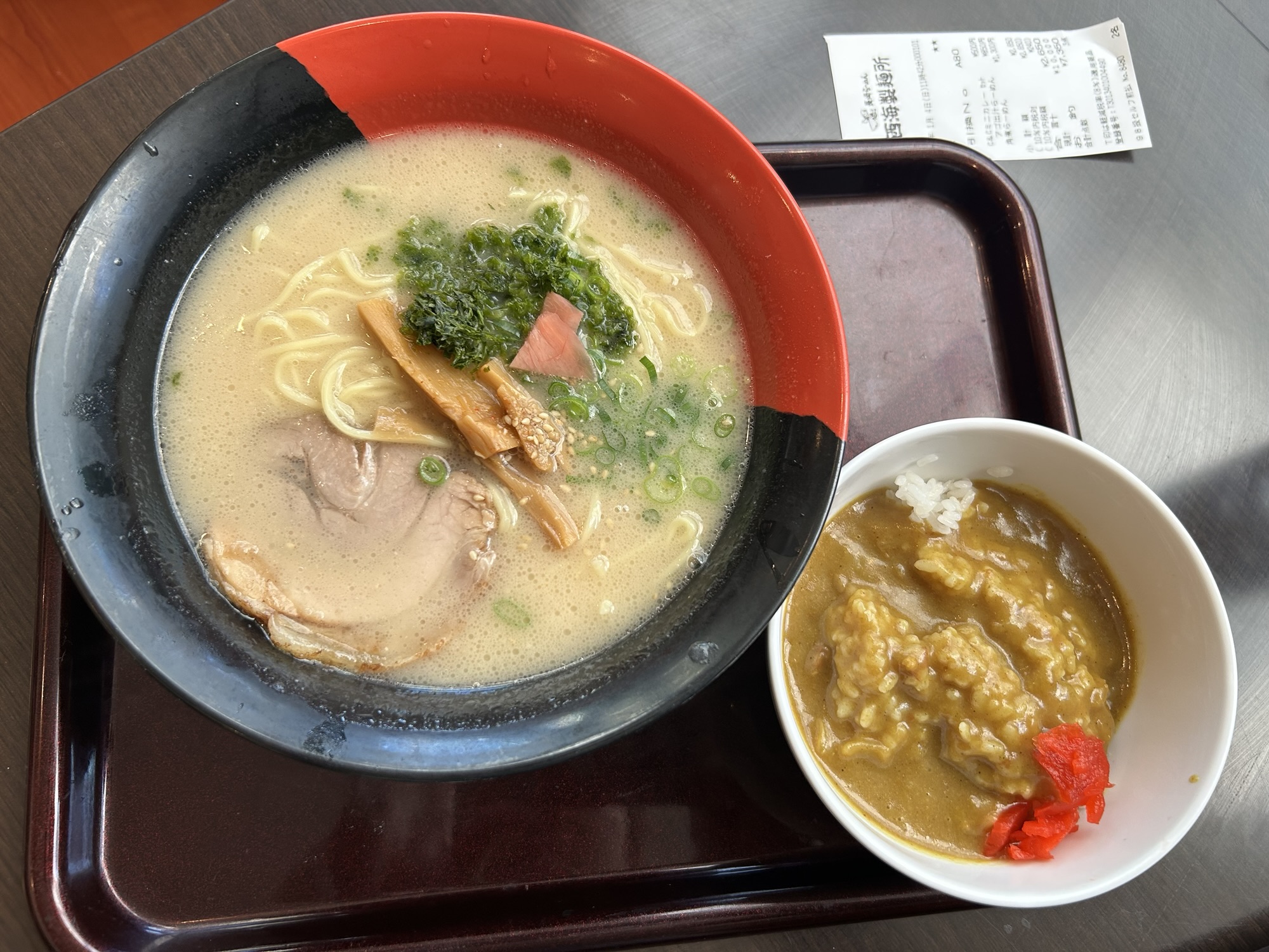 稲城 西海製麺所 よみうりランド店 アゴ出汁らーめん ミニカレーセット