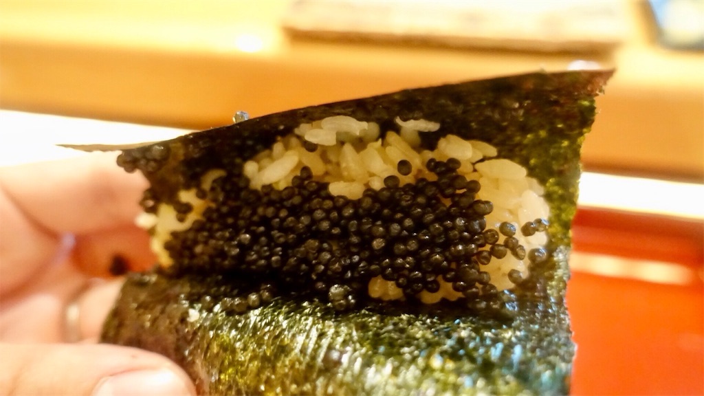 宮崎市 一心鮨 光洋 キャビア巻き