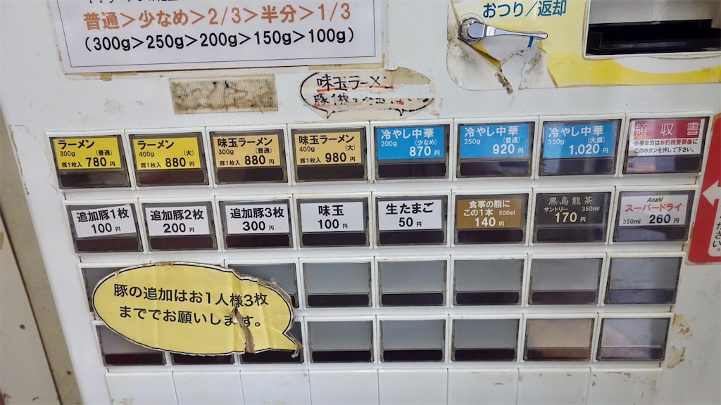 東北沢 千里眼 食券機