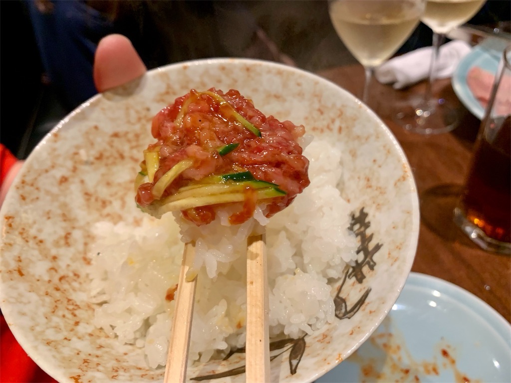 清澄白河 焼肉 静龍苑 ユッケ