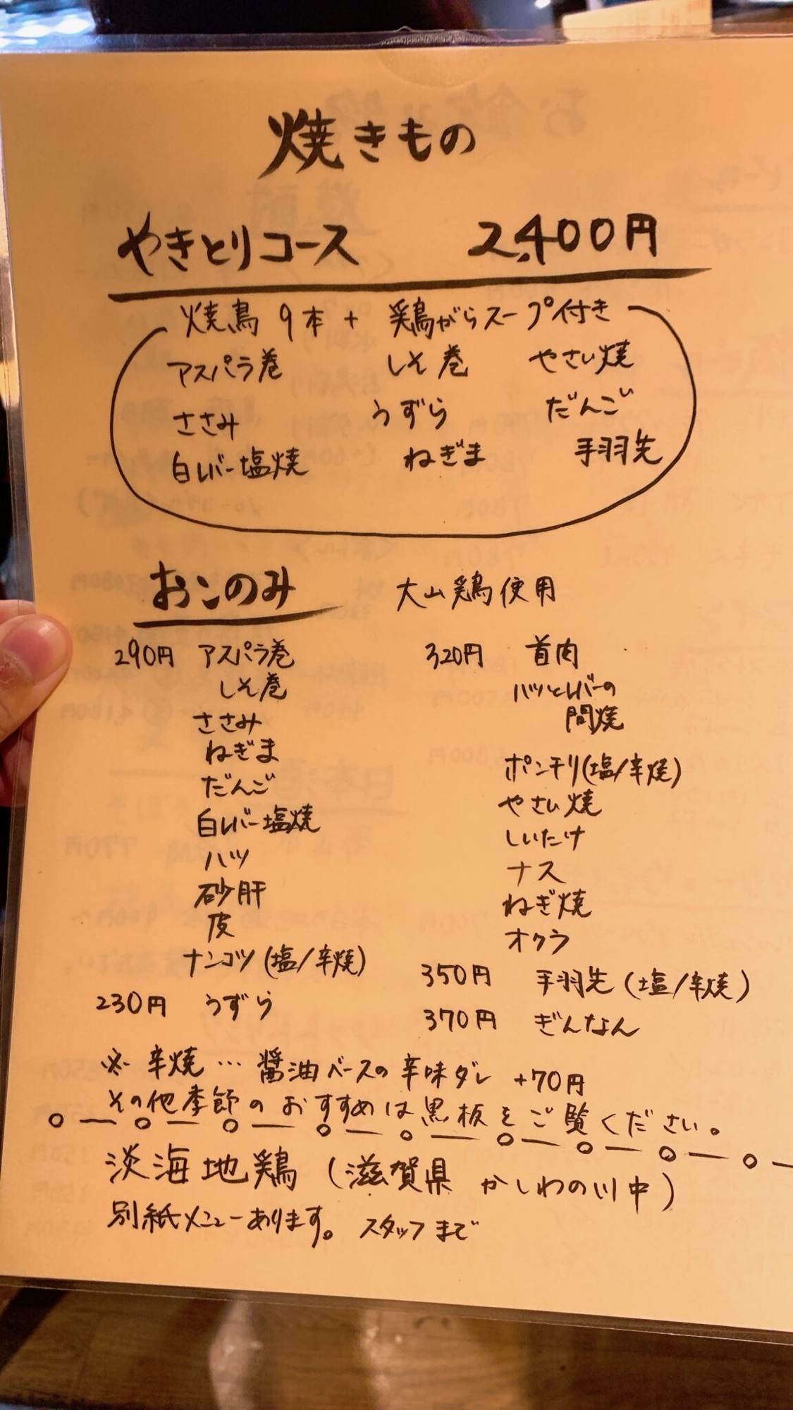早稲田 焼鳥 はちまん メニュー