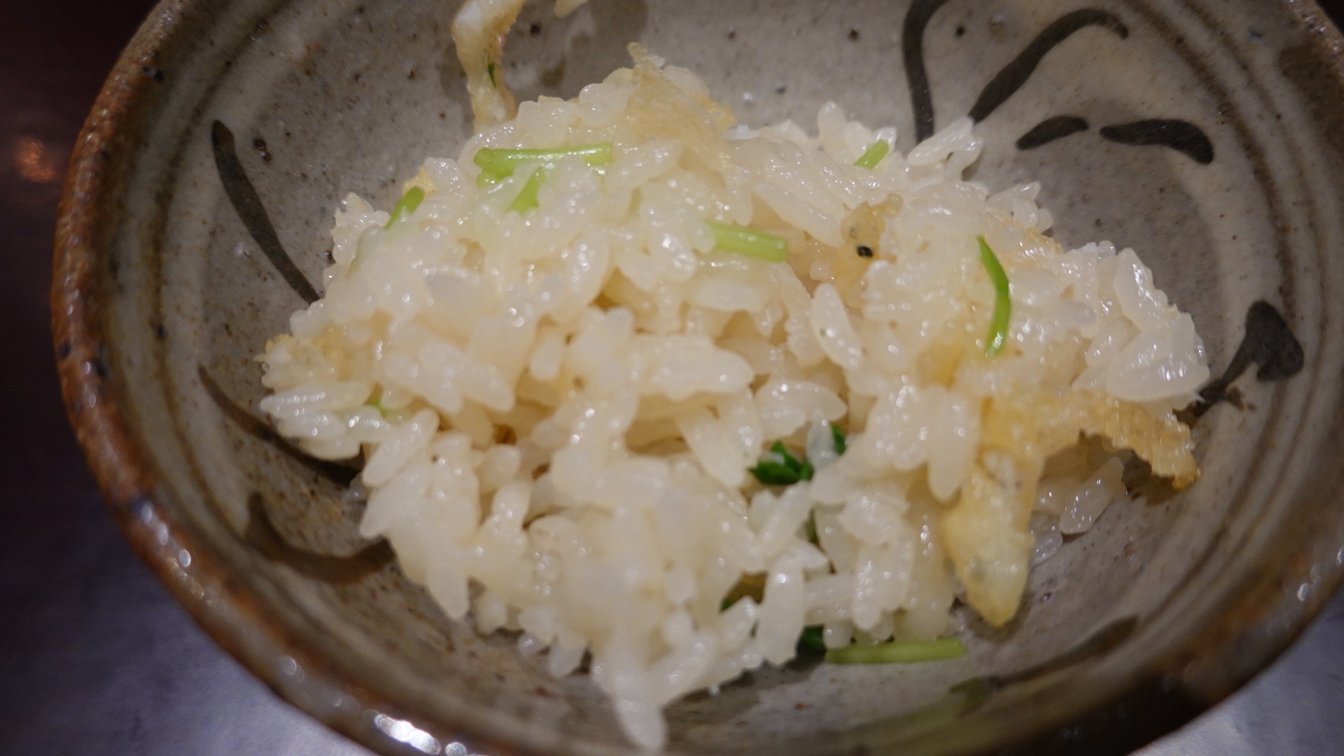 人形町 冨田 白魚の天ぷらと三つ葉のご飯