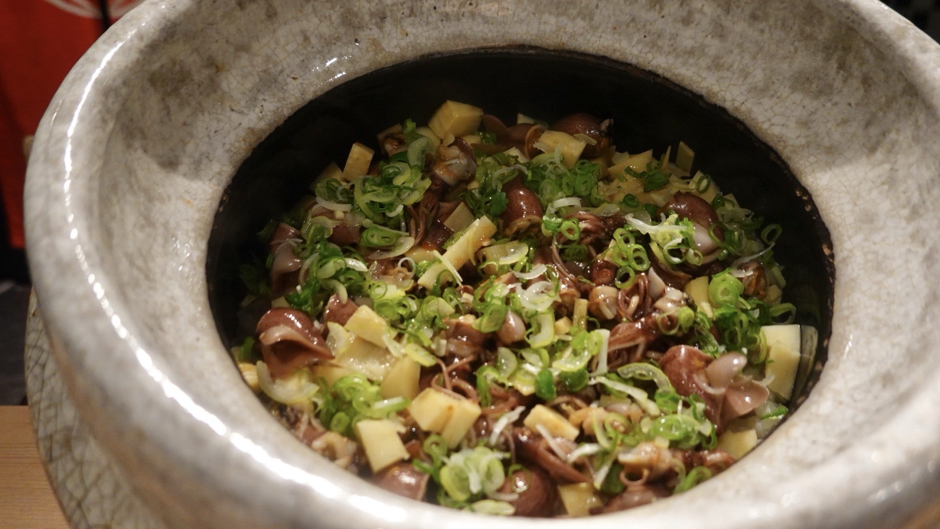 目黒 目黒 ながもと 蛍烏賊と筍の土鍋ご飯