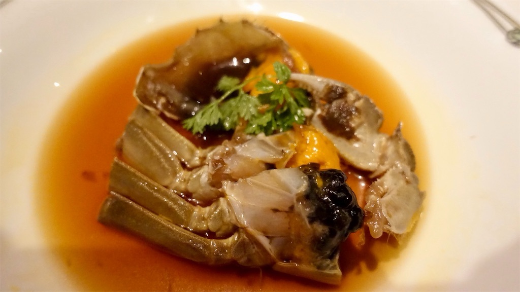 麻布十番 中国飯店 富麗華 上海蟹の紹興酒漬け
