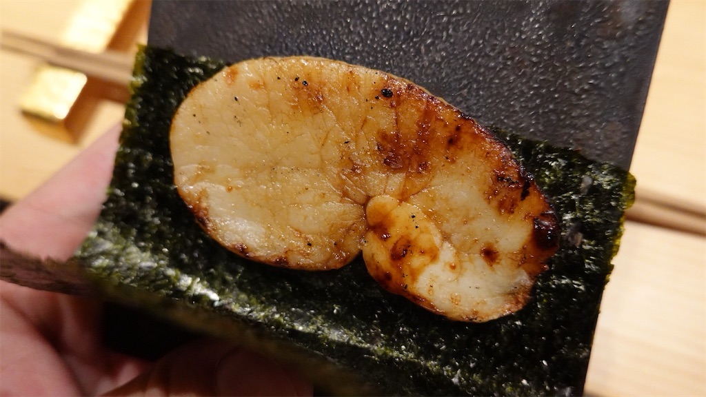 麻布十番 麻布 黒しゃり 平貝の磯辺焼き