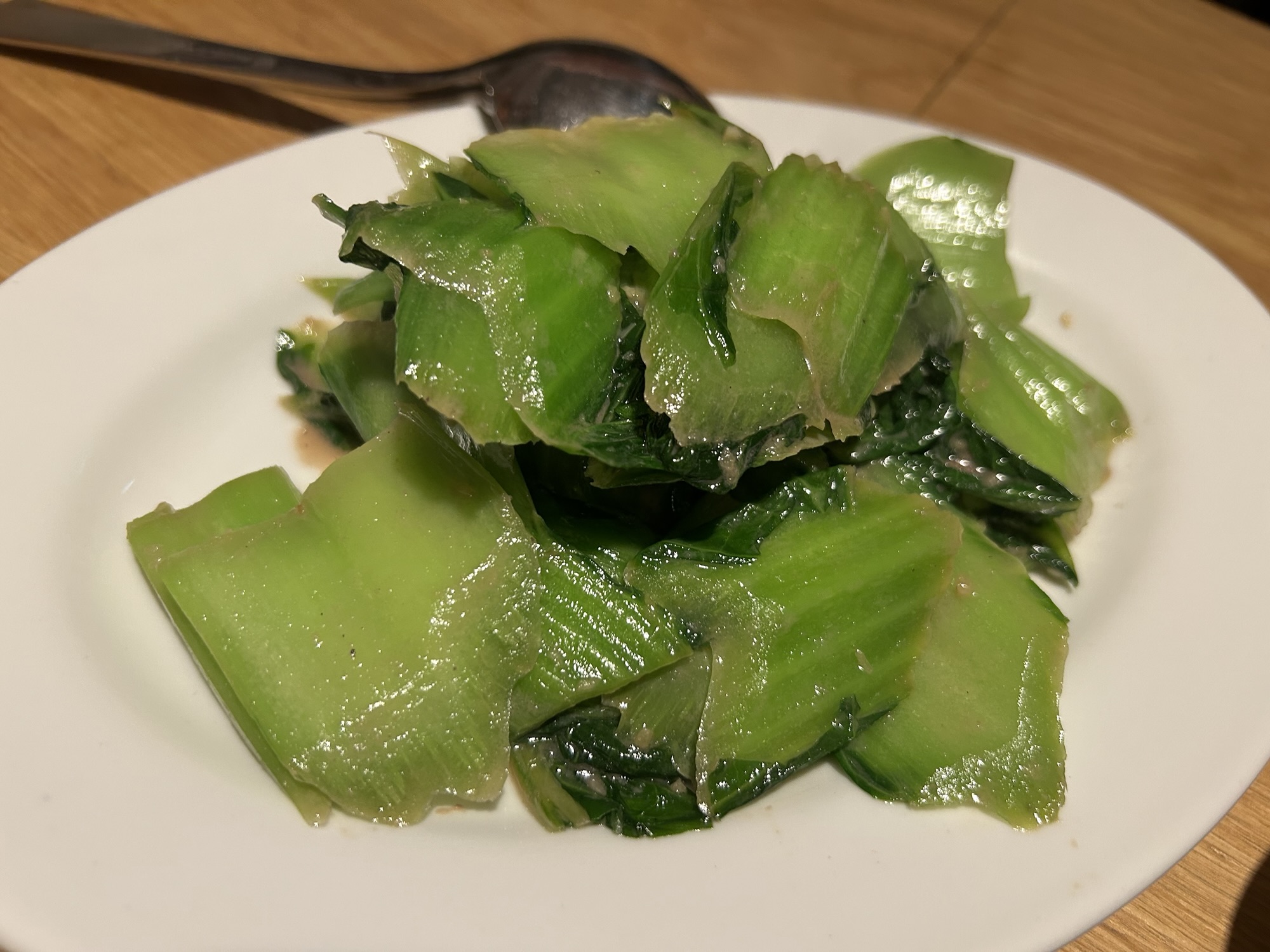 四谷三丁目 新楽記 からし菜の発酵ソース炒め エビベース