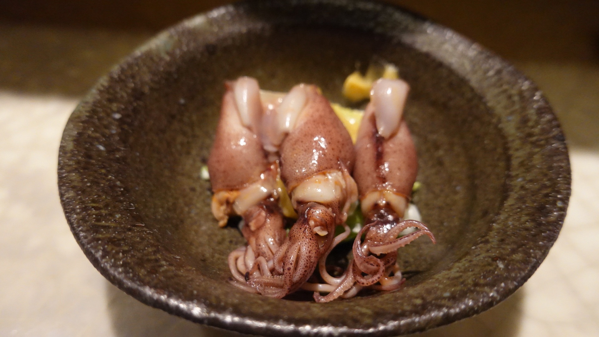 築地 天麩羅なかがわ 蛍烏賊の酢味噌和え