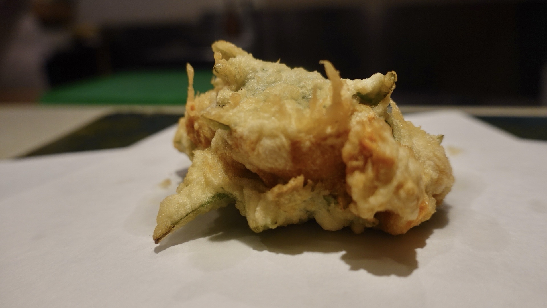 築地 天麩羅なかがわ 雲丹の大葉巻き