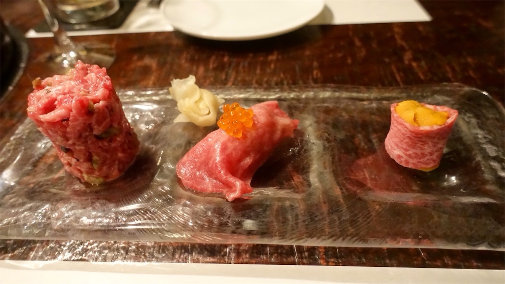 西麻布 牛牛 西麻布総本店 トリュフユッケ・極上の肉寿司・雲丹牛