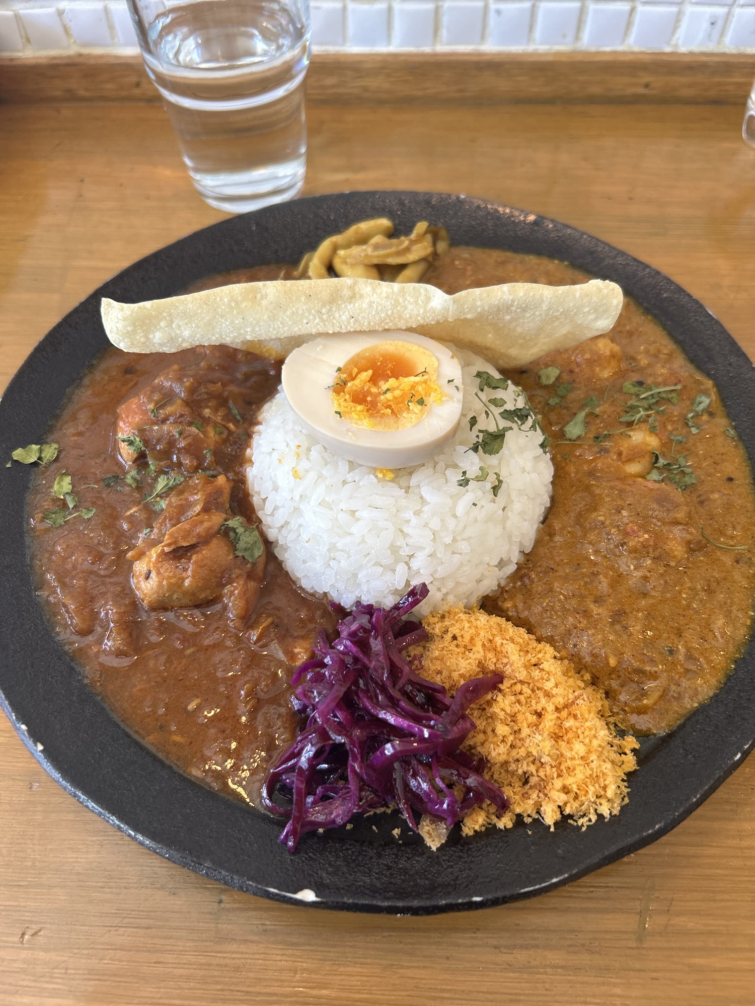 高円寺 アンドビール カレー定食 2種がけ