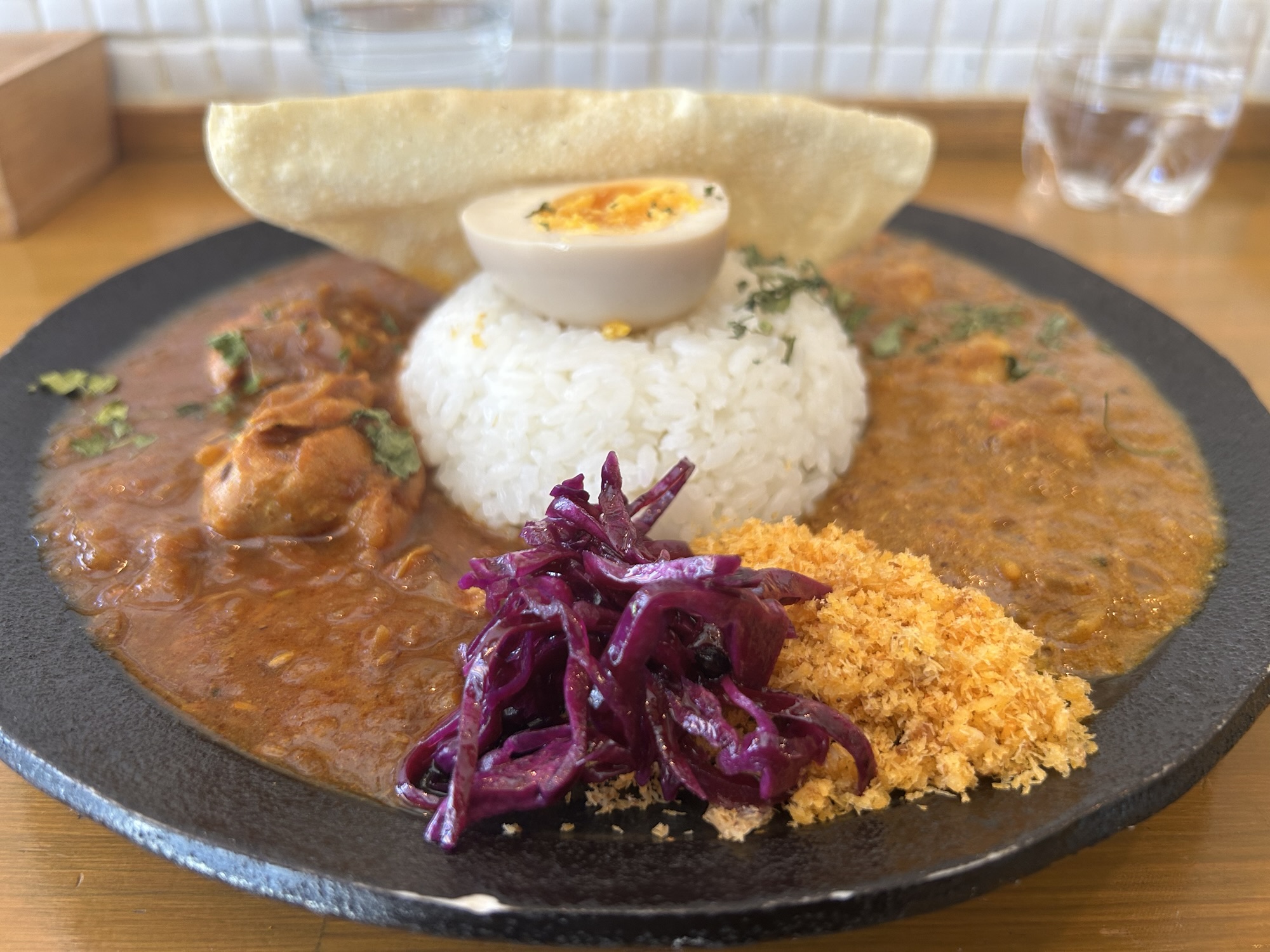 高円寺 アンドビール カレー定食 2種がけ