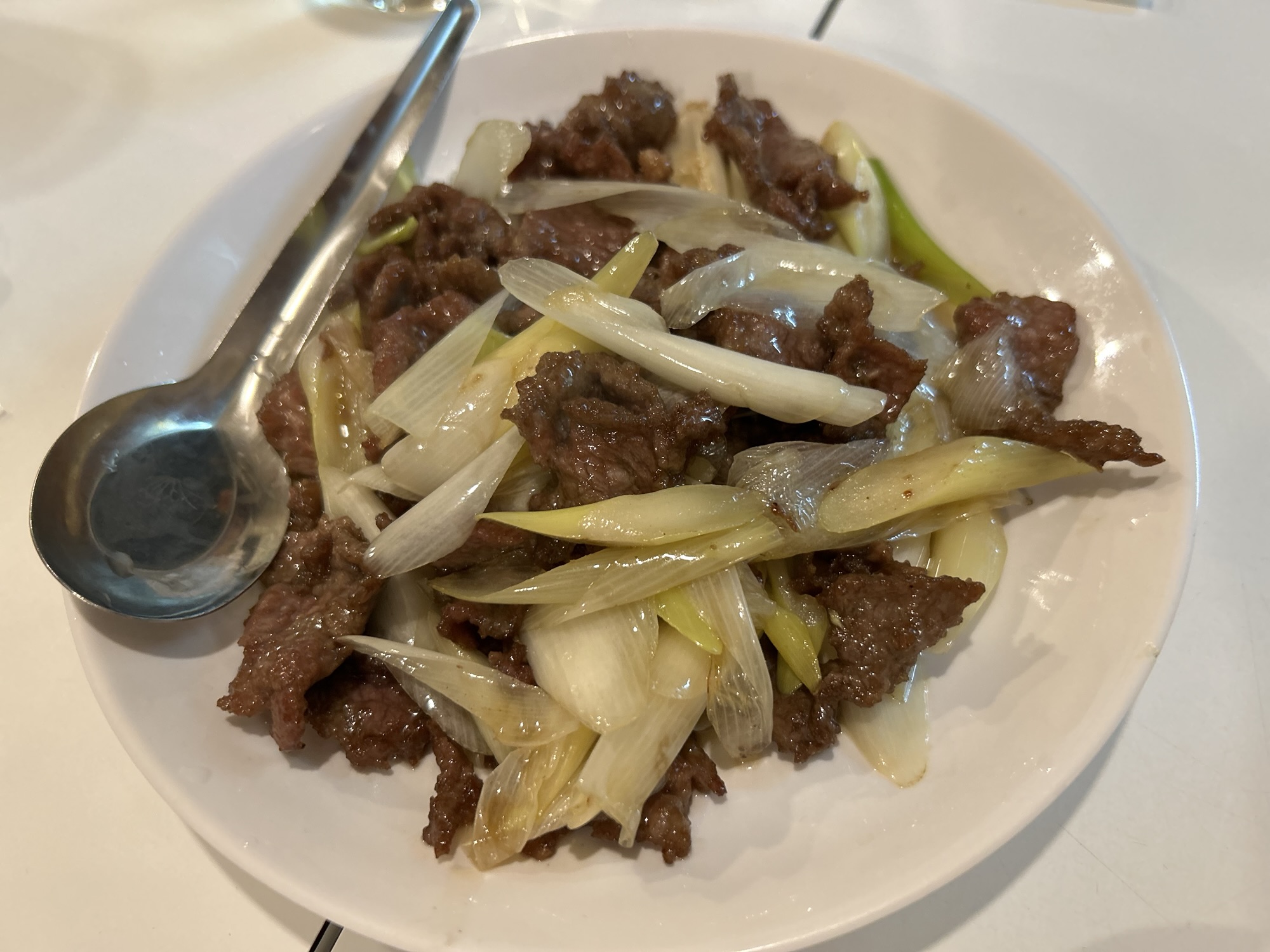 神田 味坊 ラム肉と長葱炒め