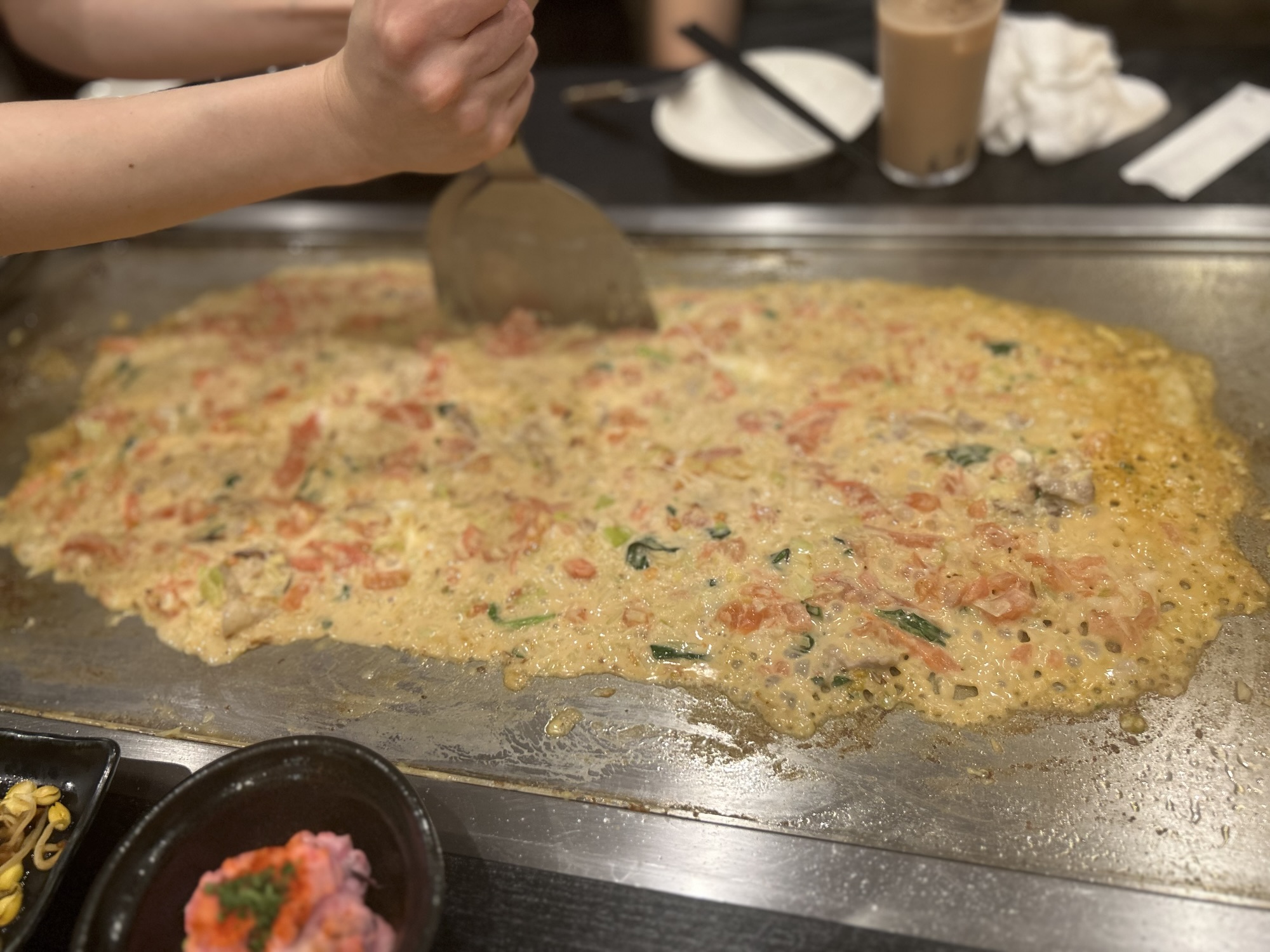 学芸大学 だしともんじゃ 学芸大学店 トマトたっぷりマルゲリータもんじゃ