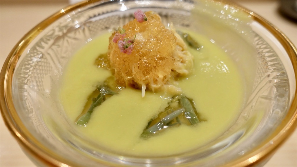 恵比寿 鮨 くりや川 夏野菜と毛ガニの酢物