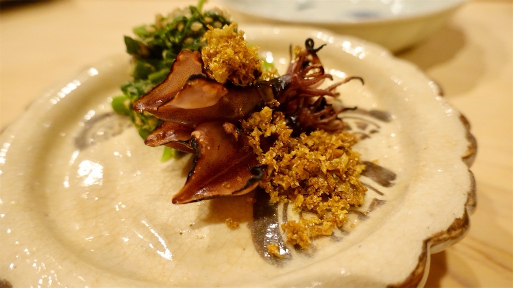 銀座 鮨 むらやま 炙り蛍烏賊と菜の花の胡麻和え