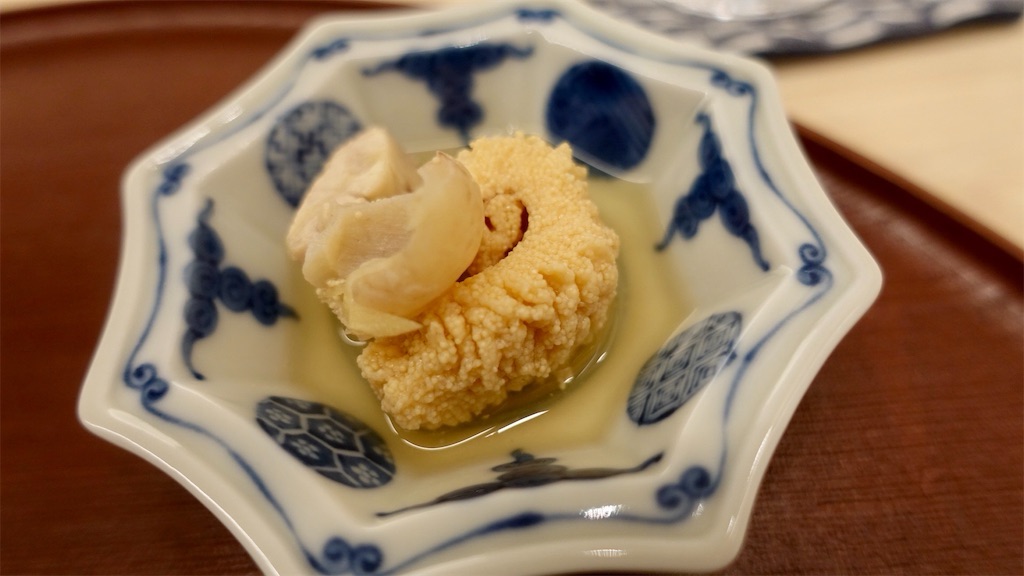 新富町 日本料理 久丹 肝と玉子