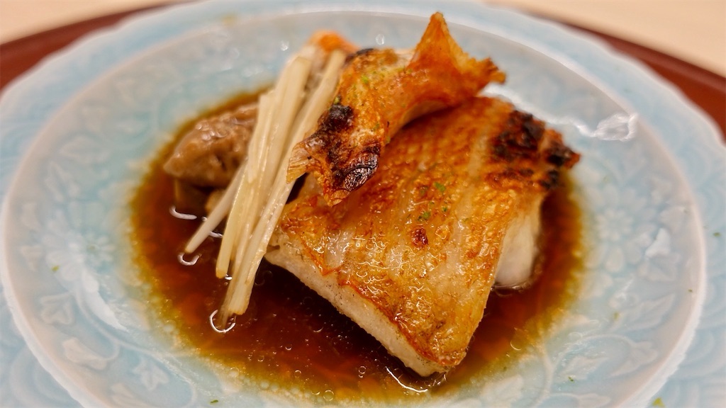 新富町 日本料理 久丹 キンキの焼き煮付け