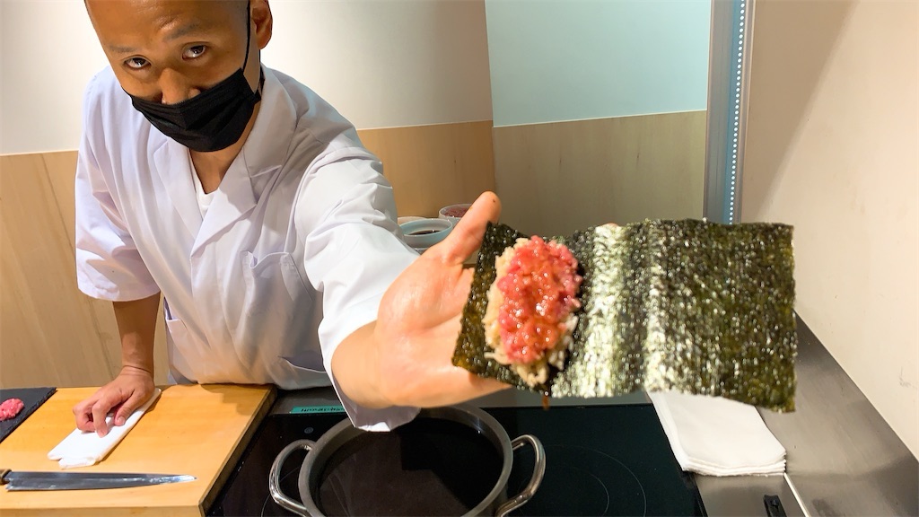 麻布十番 立ち食い鮨 まさ 突先の手巻き