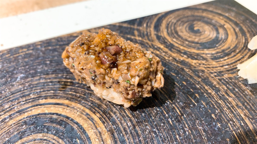 麻布十番 立ち食い鮨 まさ 蛍烏賊のなめろう仕立て