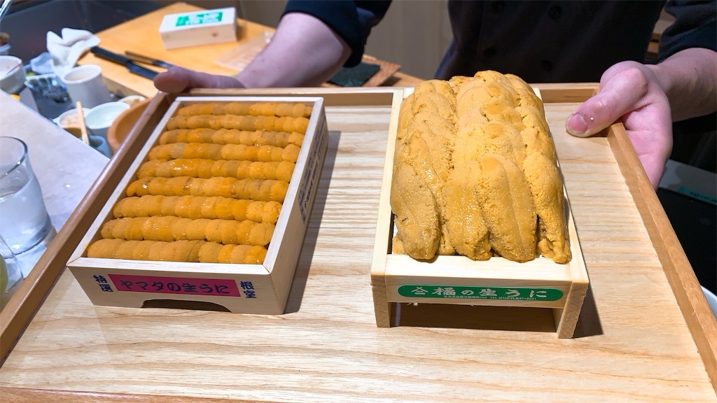 麻布十番 立ち食い鮨 まさ 雲丹