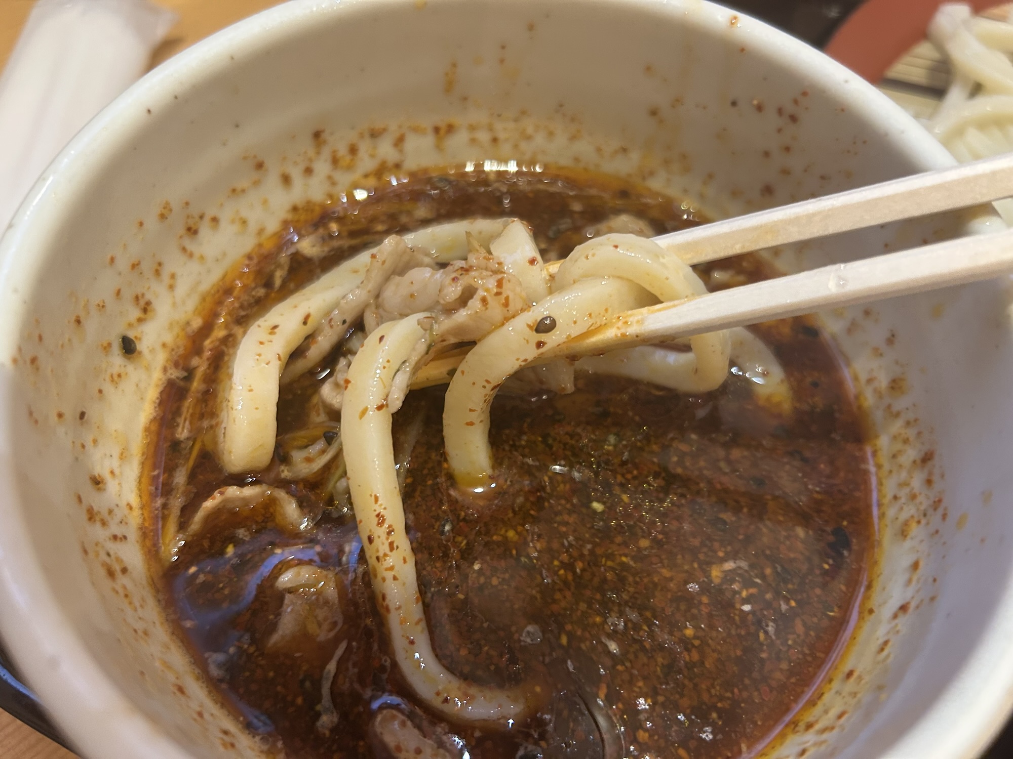 西調布 たつき 激辛つけ汁うどん