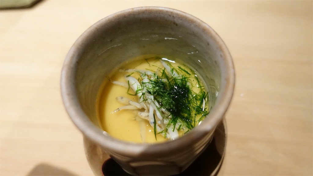 岡山市 鮨 縁 氷魚の茶碗蒸し