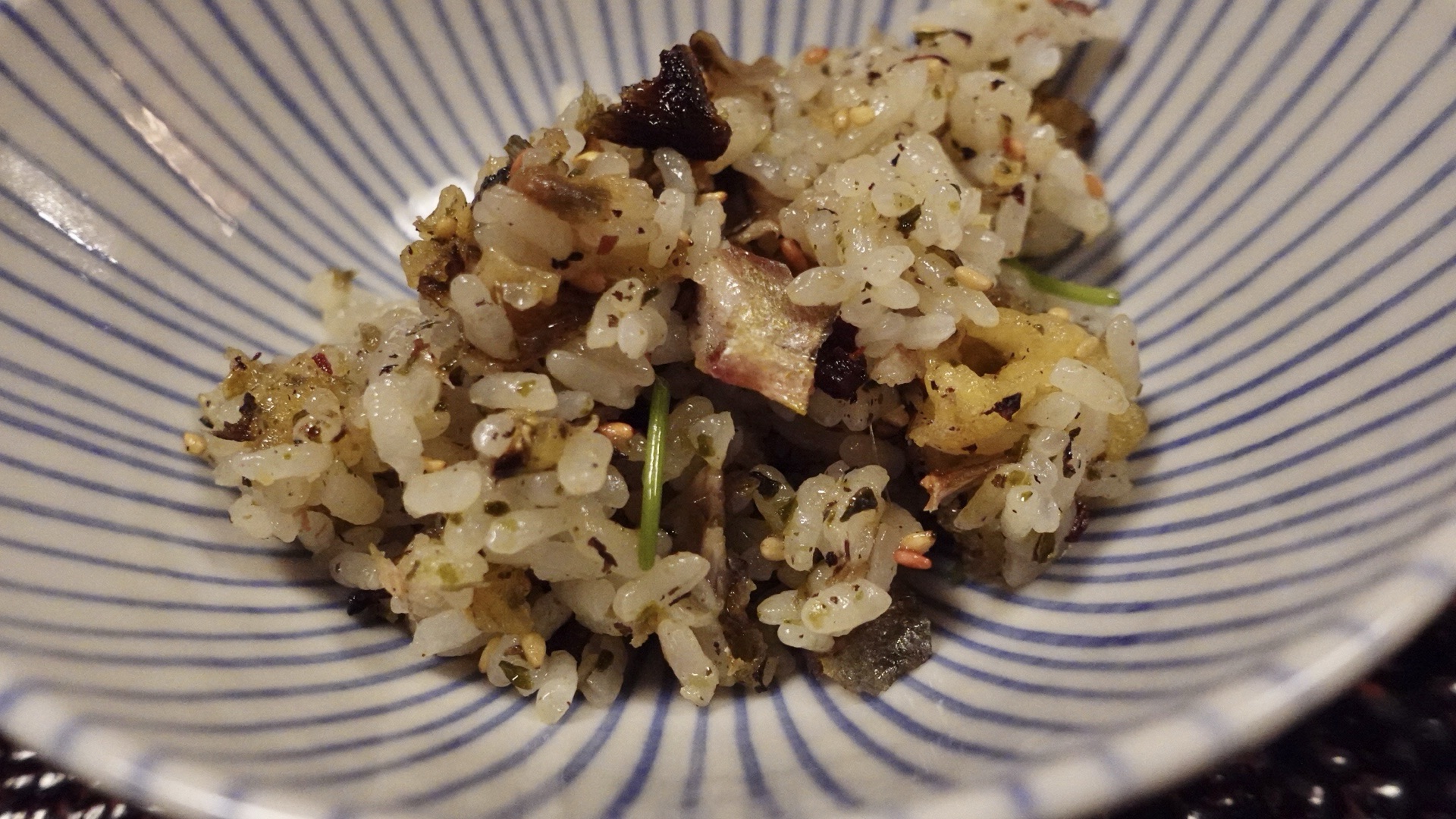 高槻 心根 鮎と舞茸の天バラご飯