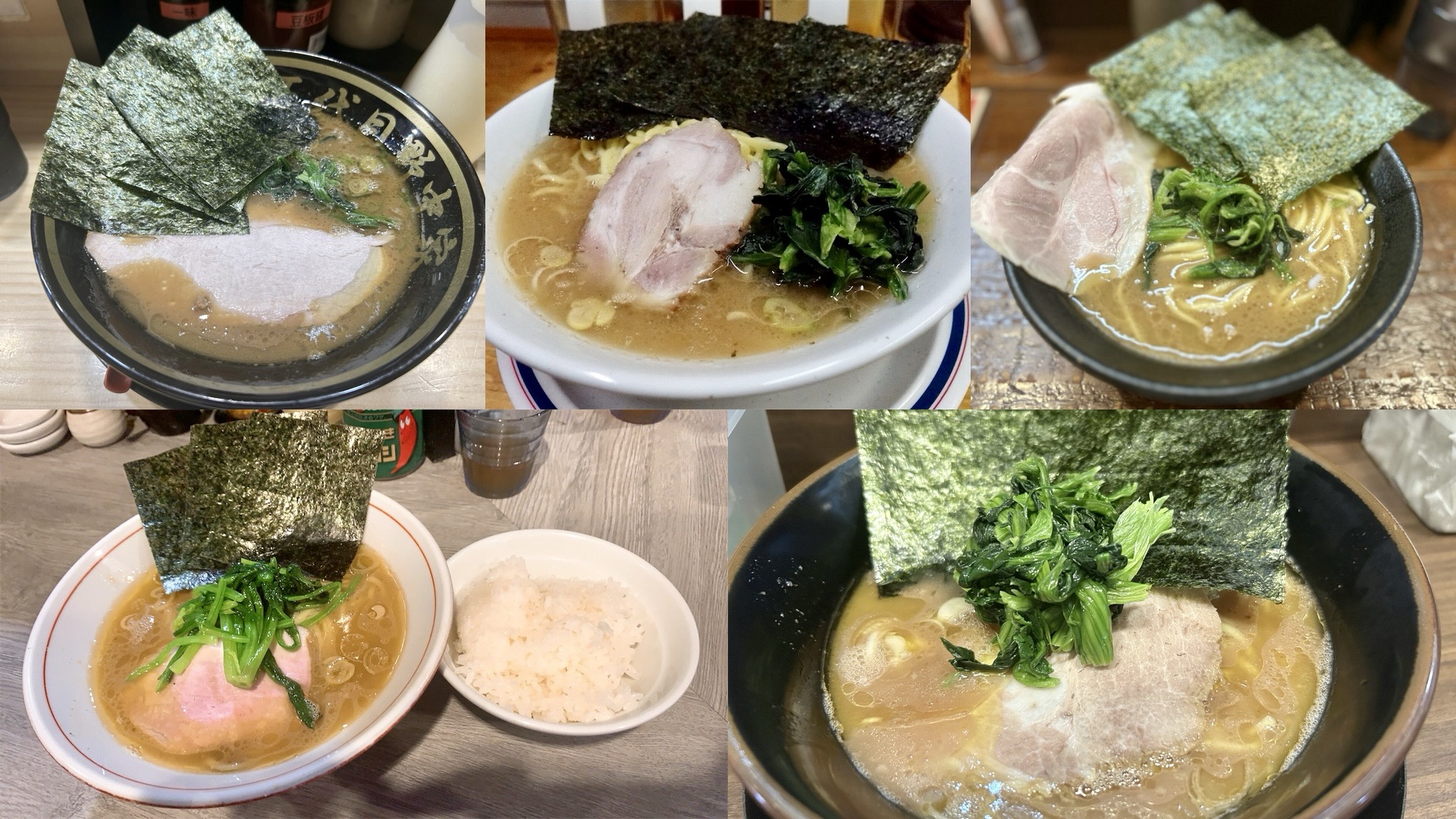 立川 家系ラーメンまとめ コラージュ写真