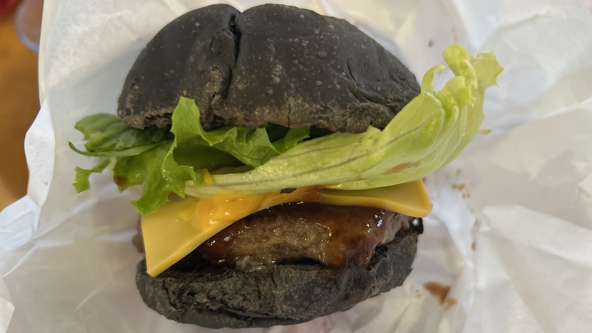 戸隠 チビッ子忍者村 忍者ブラックバーガーセット