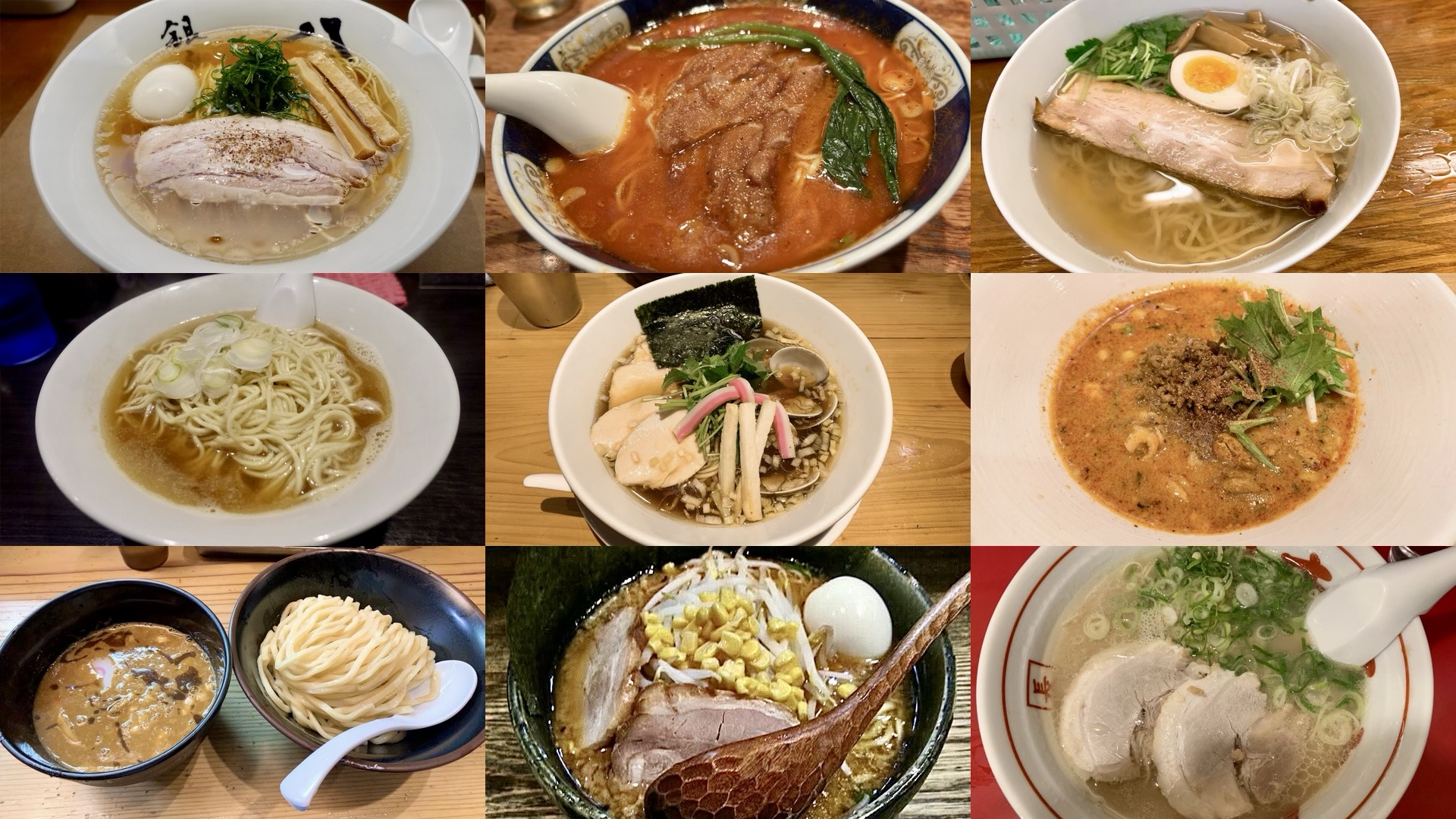 銀座 ラーメンまとめ コラージュ写真